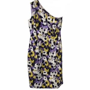 ST. JOHN Floral One Shoulder Dress